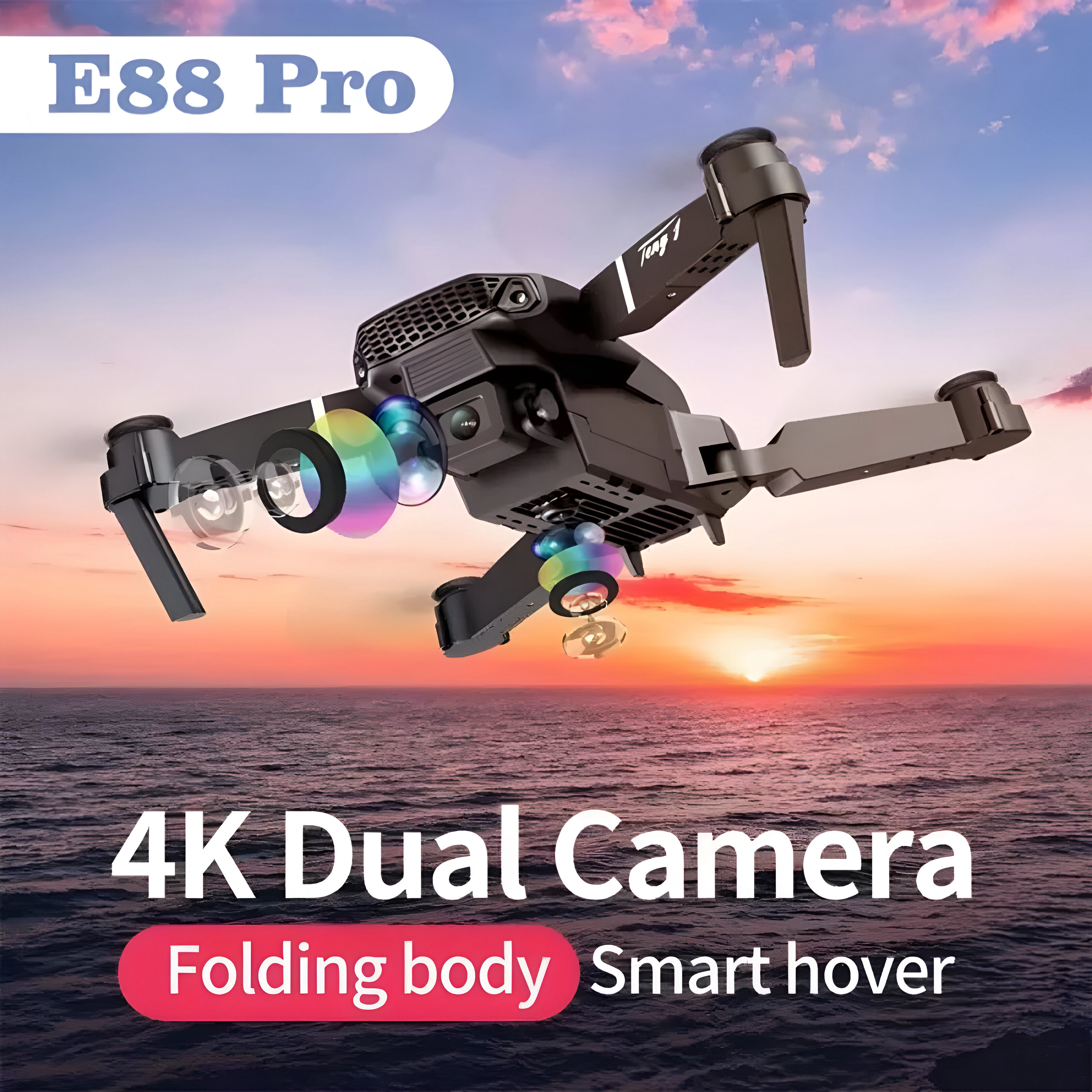 E88 Pro Drone 4k Profesional HD
4k Rc Airplane Dual Camera