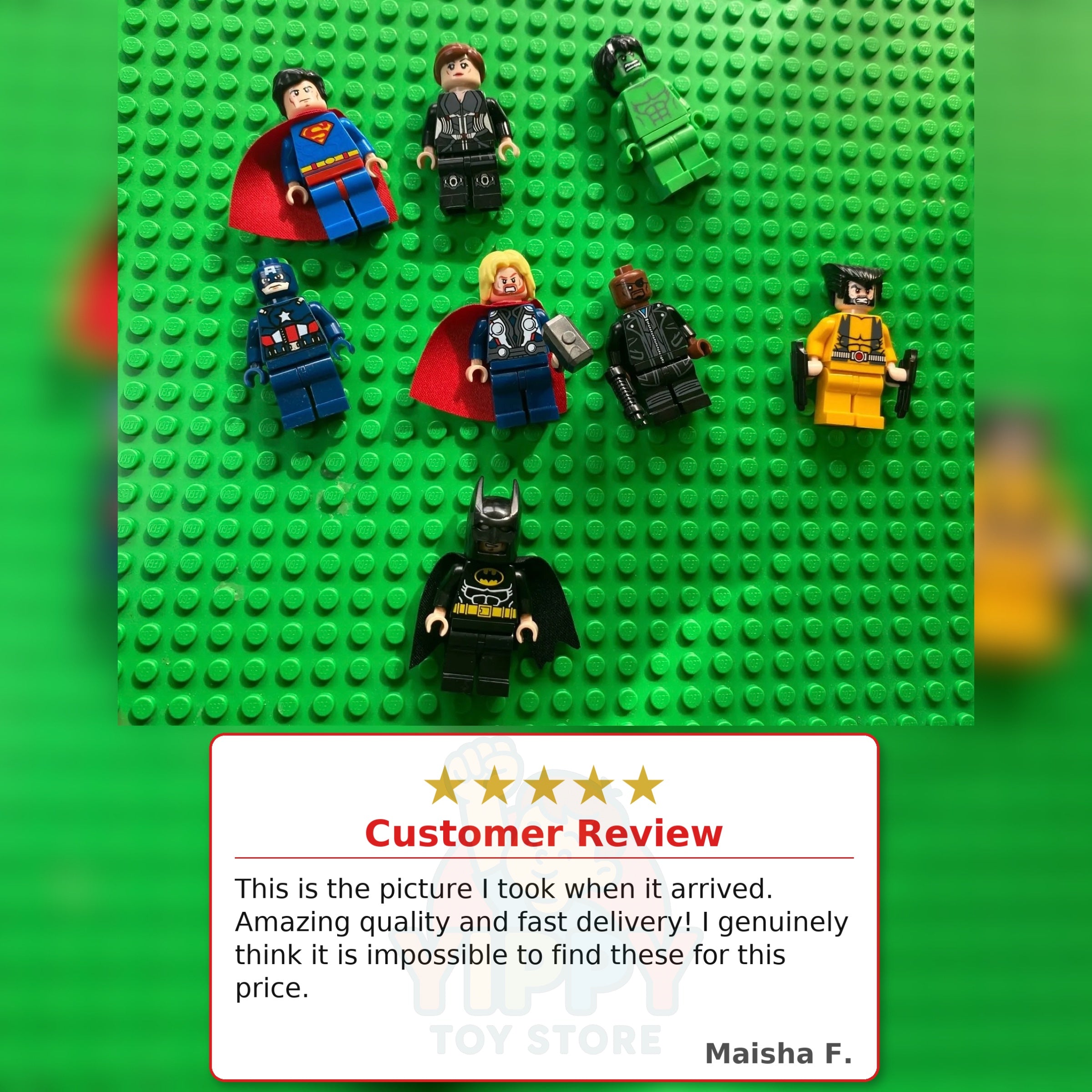 The Minifigure Bundle – 8 Marvel & DC Heroes (Batman, Superman + 6 more)