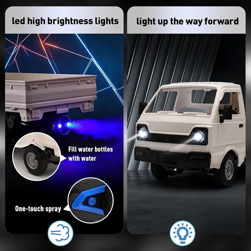 KF21 1:16 Remote Control Car – Drift & Climbing RC Vehicle with Spray & LED Lights