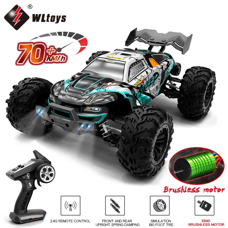 1:16 High-Speed RC Car – 70KM/H or 50KM/H 4WD Drift Monster Truck with LED Lights